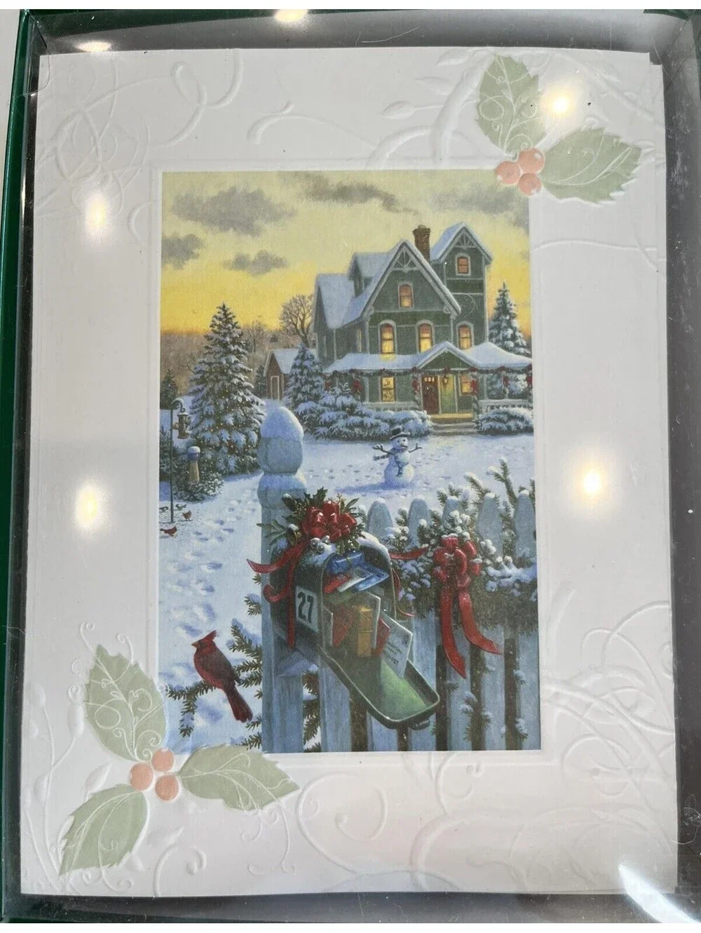 Christmas Cards Embossed 1 Box  12 Cards & Envelopes. New In Box. C101.1